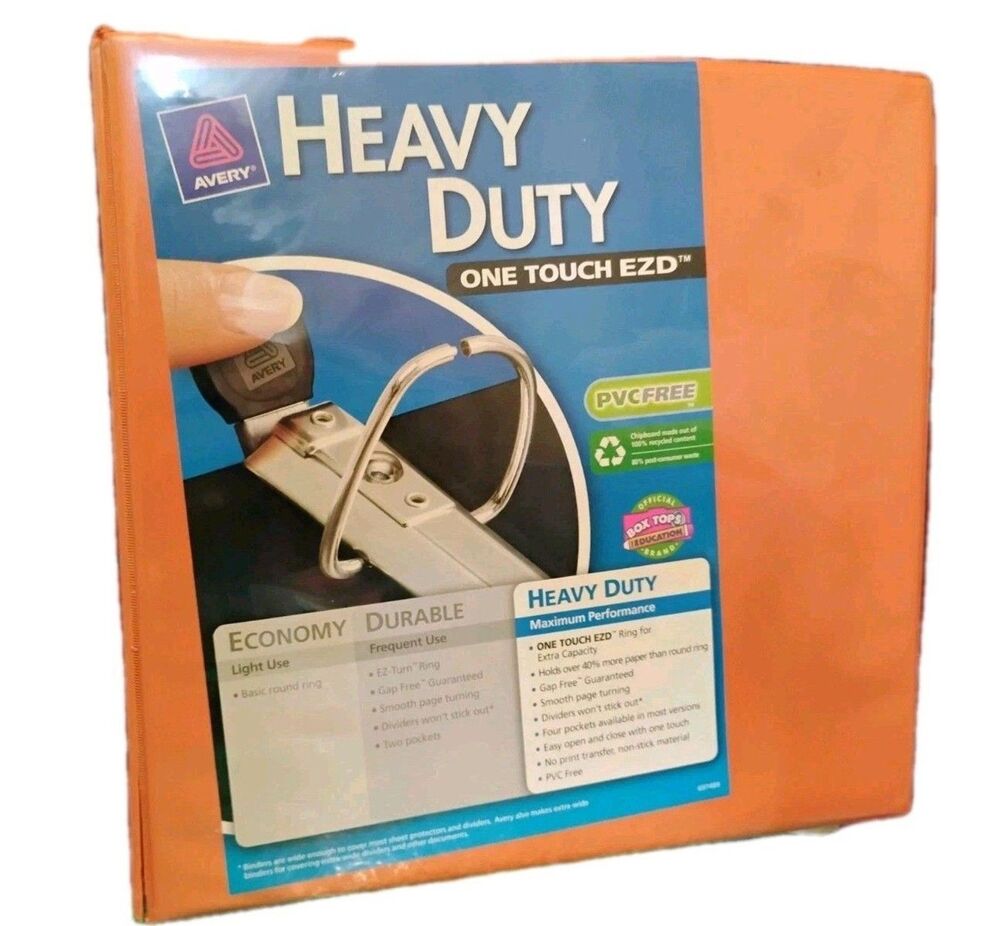 Avery 3" One Touch EZD Rings 670 Sheet Capacity Heavy Duty View Binder - Orange